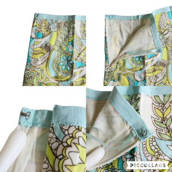 GAP Blue Green Paisley A line Boho Midi Skirt 10 REG - Picture 4 of 9